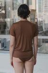 BASERANGE Classic Bamboo Fiber and Cotton Slim Fit T-shirt Series Collection Round Neck Bottoming Shirt France BAS-TOCT-BL-000-OCULAR
